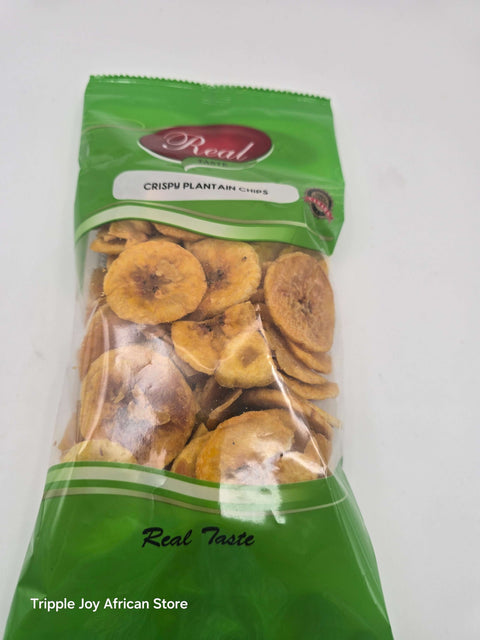 Real plantain chips 125g. Crunchy African snacks 