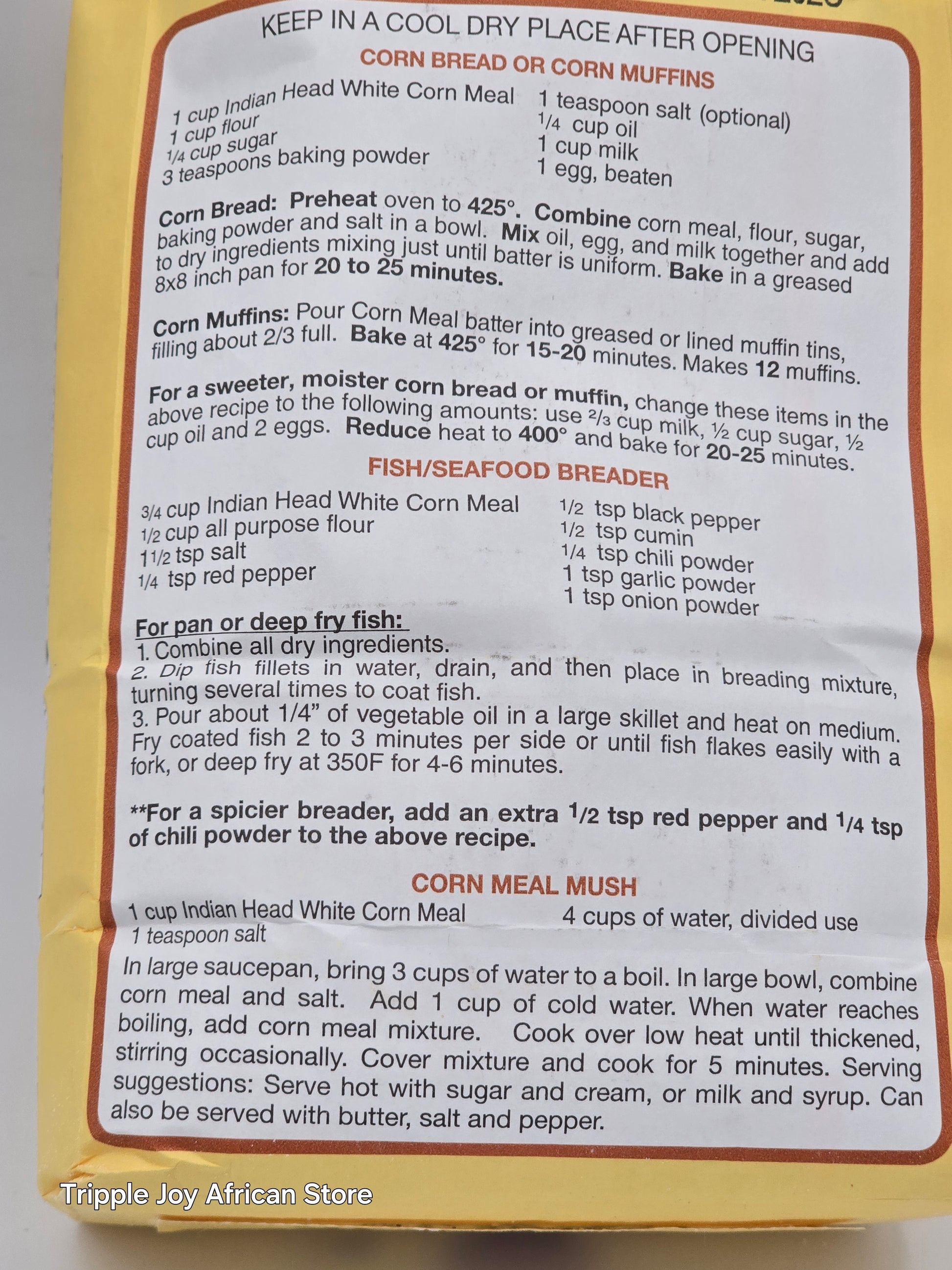 Indian Head Cornmeal 5lb
