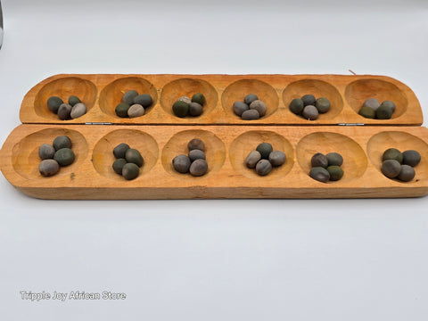Ayo olopon wooden board game with seeds