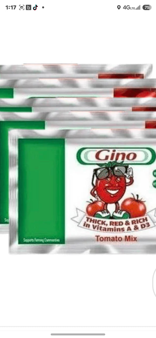 Gino tomato paste sachets