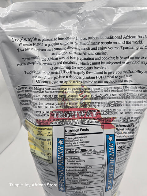 Tropiway instant plantain fufu 10lb